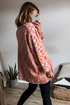 Relaxed V Neck Variegated Knit Pullover Sweater
