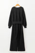 Relaxed V Neck Wide Leg Two Piece Set