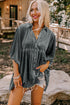 Relaxed Velvet Button Front Tiered Babydoll Dress