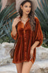 Relaxed Velvet Button Front Tiered Babydoll Dress