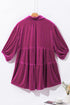 Relaxed Velvet Button Front Tiered Babydoll Dress