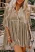 Relaxed Velvet Button Front Tiered Babydoll Dress