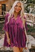 Relaxed Velvet Button Front Tiered Babydoll Dress