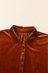 Relaxed Velvet Button Front Tiered Babydoll Dress
