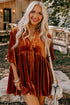 Relaxed Velvet Button Front Tiered Babydoll Dress