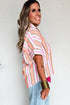 Relaxed Vertical Stripe Woven Button Down Shirt