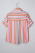 Relaxed Vertical Stripe Woven Button Down Shirt