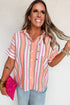 Relaxed Vertical Stripe Woven Button Down Shirt