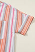 Relaxed Vertical Stripe Woven Button Down Shirt