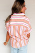 Relaxed Vertical Stripe Woven Button Down Shirt