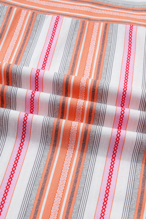 Relaxed Vertical Stripe Woven Button Down Shirt
