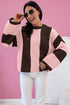 Relaxed Waffle Knit Block Stripe Pullover Sweater