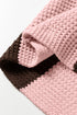 Relaxed Waffle Knit Block Stripe Pullover Sweater