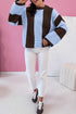Relaxed Waffle Knit Block Stripe Pullover Sweater