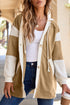 Relaxed Waffle Knit Button Front Hooded Cardigan