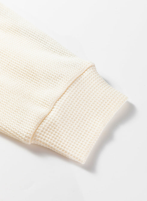Relaxed Waffle Knit Button Front Hooded Cardigan