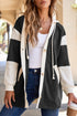 Relaxed Waffle Knit Button Front Hooded Cardigan