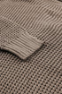 Relaxed Waffle Knit Button Front Long Sleeve Sweater
