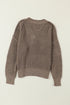 Relaxed Waffle Knit Button Front Long Sleeve Sweater