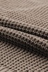 Relaxed Waffle Knit Button Front Long Sleeve Sweater