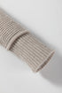 Relaxed Waffle Knit Mock Neck Exposed Seam Sweater