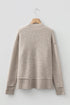 Relaxed Waffle Knit Mock Neck Exposed Seam Sweater