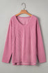 Relaxed Waffle Knit Reverse Seam Long Sleeve Top