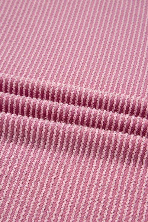 Relaxed Waffle Knit Reverse Seam Long Sleeve Top