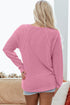 Relaxed Waffle Knit Reverse Seam Long Sleeve Top