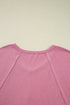 Relaxed Waffle Knit Reverse Seam Long Sleeve Top