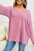 Relaxed Waffle Knit Reverse Seam Long Sleeve Top