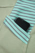 Relaxed Waffle Knit Striped Patch Pocket Pullover Top