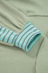 Relaxed Waffle Knit Striped Patch Pocket Pullover Top