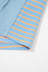 Relaxed Waffle Knit Striped Patch Pocket Pullover Top