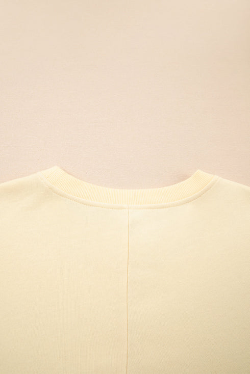 Relaxed Waffle Sleeve Layered Look Pullover Top