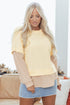 Relaxed Waffle Sleeve Layered Look Pullover Top