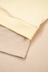 Relaxed Waffle Sleeve Layered Look Pullover Top