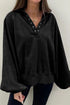 Relaxed Washed Knit Snap Button Collared Pullover