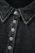 Relaxed Washed Knit Snap Button Collared Pullover