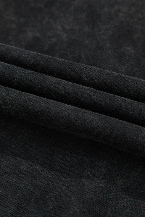 Relaxed Washed Knit Snap Button Collared Pullover