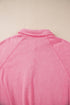 Relaxed Washed Knit Snap Button Collared Pullover