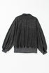 Relaxed Washed Knit Snap Button Collared Pullover