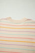 Repeated Stripe Band Crew Neck Graphic Knit Sweater