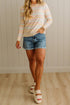 Repeated Stripe Band Crew Neck Graphic Knit Sweater
