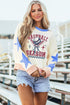 Retro Baseball Season Graphic Star Patch Colorblock Game Day Sweatshirt
