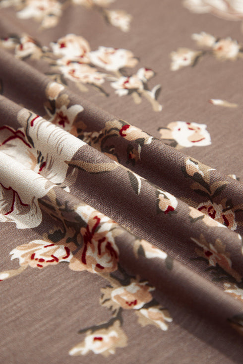 Retro Blossom Fringe Tie Flare Sleeve Blouse