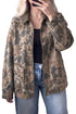 Retro Camouflage Corduroy Collar Zip Denim Jacket