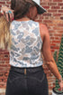 Retro Camouflage Print Oversized Western Tank Top