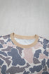 Retro Camouflage Print Trim Skort Two Piece Outfit