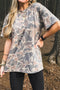 Retro Camouflage Print Western Style Graphic T Shirt